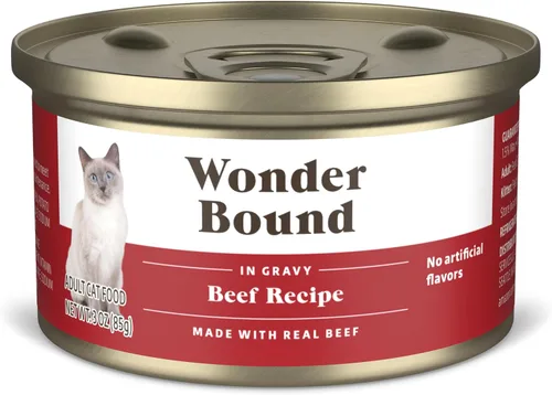Miniatura 6 de Marca de Amazon - Wonder Bound, paquete variado de comida húmeda gourmet para gatos con salsa (pavo, pollo, ternera), aves, fabricada en EE. UU., 3
