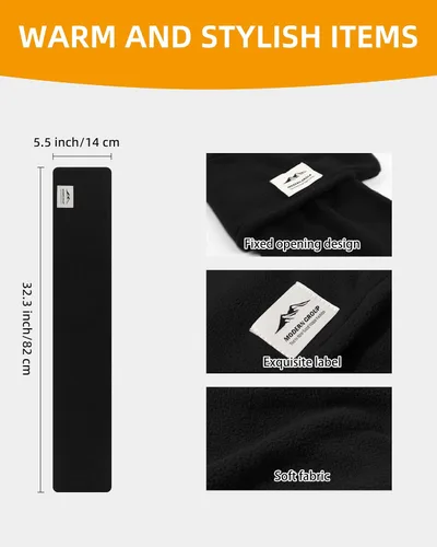 Miniatura 3 de Bufanda corta y cálida de forro polar para hombres y mujeres para invierno, clima frío, calentador suave para el cuello, bufandas para el cuello