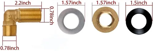 Miniatura 2 de Kit de instalación de grifo de montaje en pared comercial, juego de montaje en pared para grifo de cocina comercial de acero inoxidable y fregadero
