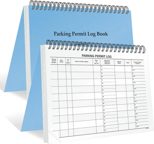 Miniatura 12 de SmartSign Libro de registro de permiso de estacionamiento pequeño - 7 x 8.5 pulgadas, diario de registro encuadernado con alambre, páginas impresas