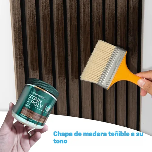 Miniatura 7 de Art3d Paquete de 2 paneles acústicos de madera de 108" x 12" para pared, paneles de listones de madera insonorizados para pared y techo, paneles