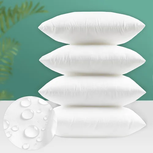 Codi Juego de 4 rellenos de almohada para exteriores de 16 x 16 pulgadas, almohadas impermeables para muebles de patio