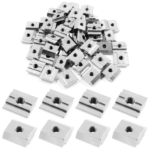 Miniatura 12 de 100 tuercas deslizantes en T serie 20 M3, tuercas deslizantes en T de cabeza de martillo para ranura en T para perfil de extrusión de aluminio serie