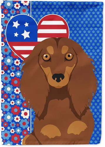Miniatura 347 de Caroline's Treasures WDK5119GF - Bandera de jardín americana de Airedale Terrier de Estados Unidos, color negro y tostado, bandera decorativa