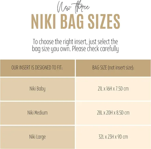 Miniatura 2 de Premium Purse Organizer for Niki Medium Bag Insert, Large Niki Baby Bag Insert Organizer, Handmade 2mm Felt Snug Sturdy - FULL Set of 2 Inserts