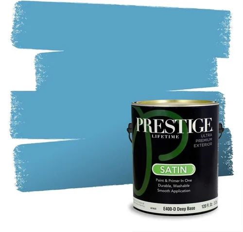 Miniatura 1087 de Pintura Exterior + imprimación PRESTIGE, todo-en-uno, 1 galón, acabado mate, color comparable al Valspar* Royal Gray* VS151-Gris real