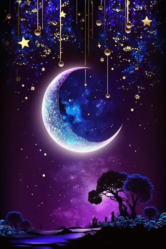 Kits de pintura de diamantes 5D para adultos, escena nocturna morada para principiantes, kits de pintura de diamantes redondos de taladro completo,