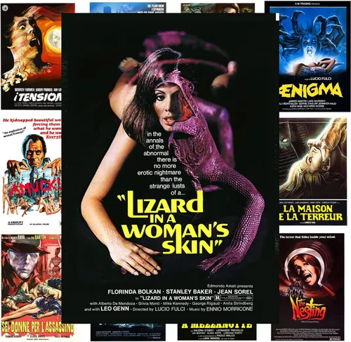 Miniatura 8 de Mini-carteles de película (13 carteles de 8 x 11 pulgadas) Zombies Horror Vintage Pósters de películas cubiertas de película de explotación retro