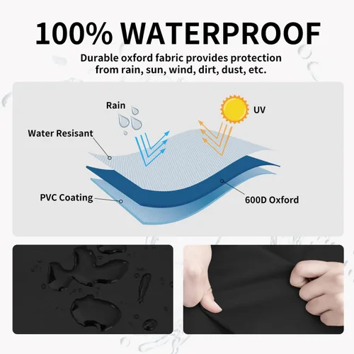Miniatura 2 de Easy-Going Funda otomana para exteriores, funda impermeable para otomana de patio, funda resistente para muebles de exterior con asas acolchadas