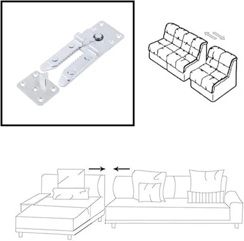 Miniatura 7 de HOWDIA Conectores de sofá seccionales – Abrazaderas de cocodrilo resistentes para muebles modulares 5.315 in de longitud Paquete de 2