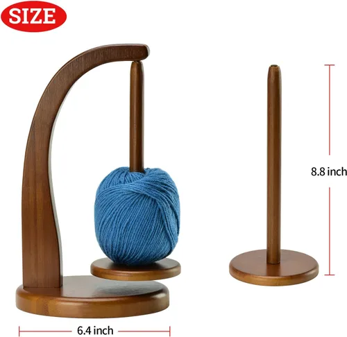 Miniatura 5 de Artowell - Soporte para hilo para tejer y hacer ganchillo, regalo de ganchillo para los amantes del tejido, hilador de hilo de madera para ganchillo
