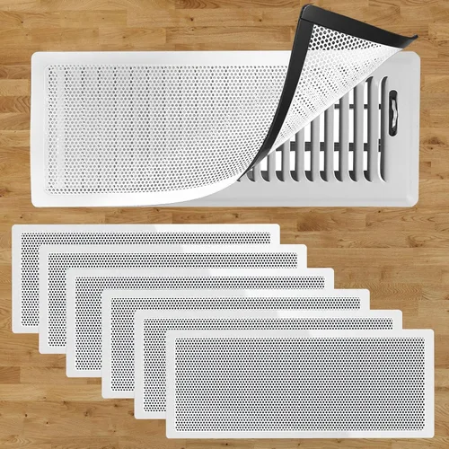 Miniatura 8 de 4 PCS Cubiertas Magnéticas de Ventilación Blancas - 5.5x12 Cubiertas Magnéticas de Ventilación con Pantalla de Malla para Registros de Blanco malla