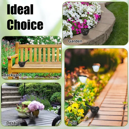 Miniatura 8 de Sumnacon Ocultador de llaves de repuesto para exteriores, bonito pájaro, decoración de jardín, soporte para llaves secretas para patio, porche