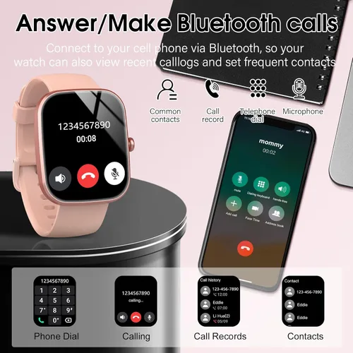 Miniatura 3 de Csasan Reloj inteligente para hombres y mujeres (respuesta/hacer llamadas), pantalla HD de 1.91 pulgadas, monitor de frecuencia cardíaca, sueño