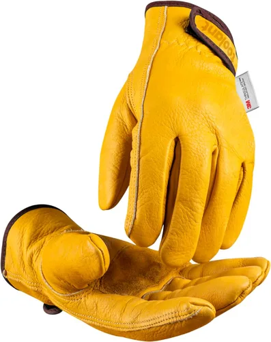 Miniatura 8 de toolant Guantes de trabajo de cuero de invierno, forro Thinsulate cálido 3M para trabajo en clima frío, guantes con aislamiento térmico Amarillo