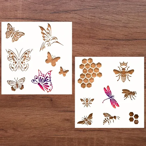 Miniatura 3 de DLY LIFESTYLE 2 plantillas de mandala para pintar en madera, lienzo, papel, tela, paredes y muebles, plantilla de flores, 6 x 6 pulgadas, plantillas