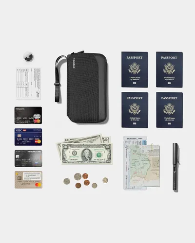 Miniatura 9 de tomtoc Soporte para pasaporte familiar con un soporte para tarjeta SIM y pasador de expulsión, cartera de viaje con bloqueo RFID y tarjetero