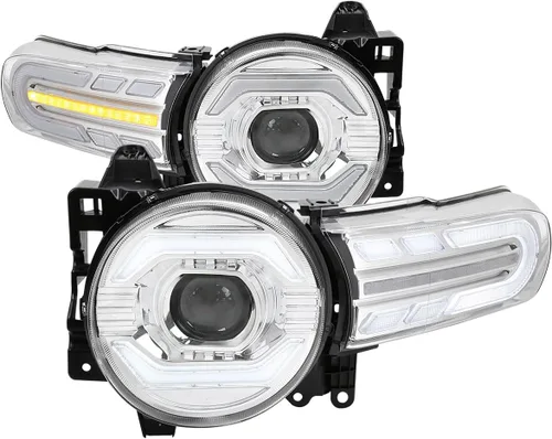 Miniatura 10 de SPEC-D TUNING - Faros delanteros proyectores negros con luces LED, señales de giro secuenciales y animación de inicio, compatibles con Toyota FJ