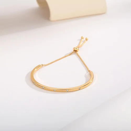 Miniatura 8 de WOWORAMA Pulseras deslizantes ajustables para mujer, pulsera de amistad para mujer, pulsera bolo de oro, oro blanco, oro rosa