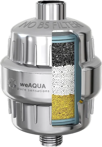 Miniatura 11 de WeAQUA Cartucho de repuesto para filtro de ducha resistente NO BS, paquete de 2 – 99% de eliminación de agua dura, cloro, metales pesados y fluoruro
