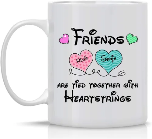 Se envía al día siguiente, tazas personalizadas de Navidad para mejores amigas, elige 2-6 nombres taza de café de amistad personalizada para mejor