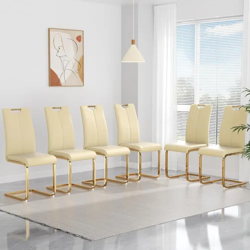 Miniatura 28 de yeag Juego de Sillas de Comedor Modernas de 2 Unidades, Sillas de Cocina y de Sala de Estar con Respaldo Alto, con Patas de Metal Cromado Dorado