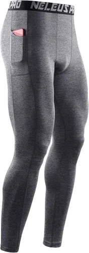 Miniatura 7 de NELEUS Pantalones de compresión Dry Fit para hombre con bolsillo para teléfono