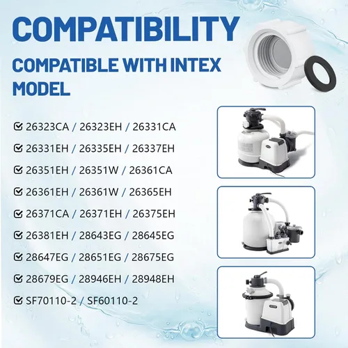 Miniatura 2 de 11456 Tapa de válvula de drenaje de piscina compatible con bombas de filtro de arena Intex, tapa de drenaje de bomba de piscina para piscina sobre