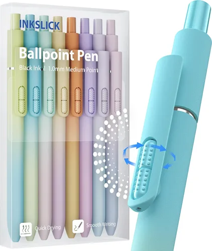 Miniatura 10 de 16 bolígrafos negros - bolígrafos de bola de punta media de 1.0 mm Bolígrafo retráctil de escritura suave para enfermeras, hombres, mujeres