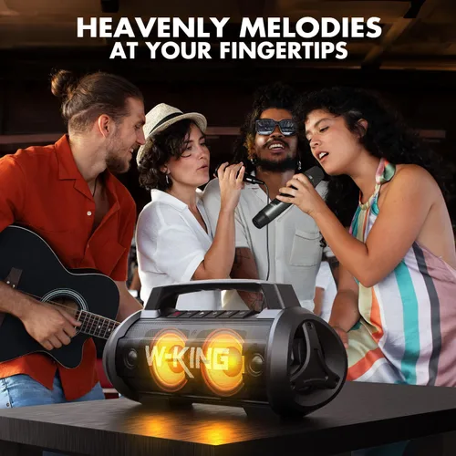 Miniatura 2 de W-KING Altavoz Bluetooth portátil con micrófono inalámbrico, 120 W pico 70 W RMS altavoces Bluetooth impermeables para exteriores, graves 110 dB, 42