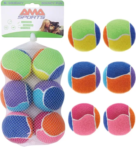 Miniatura 18 de AMA SPORT Pelotas de tenis chirriantes para perros de 2.0 pulgadas, pelotas de tenis para perros pequeños para lanzar y buscar, juguetes