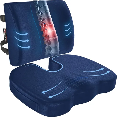 Miniatura 14 de FORTEM Cojín para Silla de Oficina, Cojín para Silla de Oficina, Almohada de Apoyo Lumbar para Silla de Oficina, Espuma Viscoelástica para Aliviar