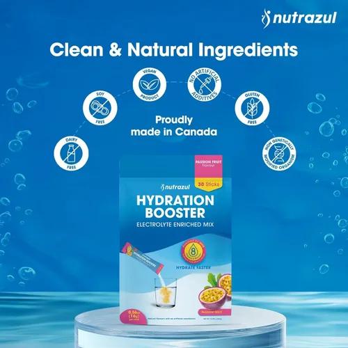 Miniatura 6 de nutrazul Potenciador de hidratación, electrolitos en polvo con sodio, potasio, vitamina B6 y B12, sin edulcorantes artificiales, sabor a fruta