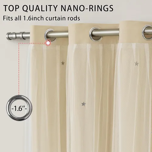 Miniatura 2 de XiDi - Cortinas para decoración de dormitorio Beige34/54/1
