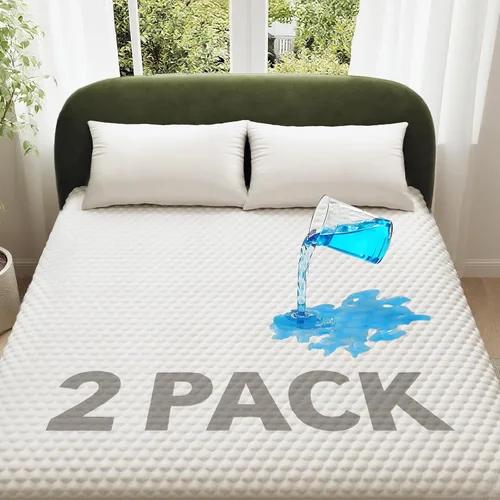 Miniatura 17 de OhGeni - Protector de colchón 100% impermeable tamaño Queen, almohadilla suave para colchón, resistente al pelo de mascotas y a la enuresis 1- Blanco