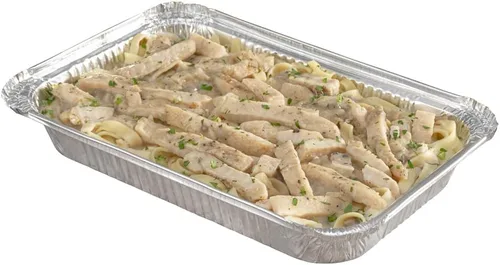 Miniatura 15 de Restaurantware Foil Lux - Recipientes de aluminio para alimentos de 23 onzas, 100 bandejas rectangulares de aluminio, tapas se venden por separado