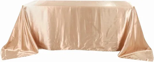 Miniatura 10 de BalsaCircle Mantel rectangular de satén beige de 90 x 132 pulgadas para mesa de boda, fiesta, recepción, eventos, cocina y comedor
