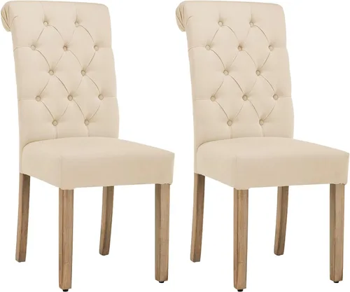 Miniatura 14 de AC Pacific Natalie - Sillas de comedor copetudas, contemporáneas tapizadas para el hogar, cocina, asiento Parson sin brazos con parte superior