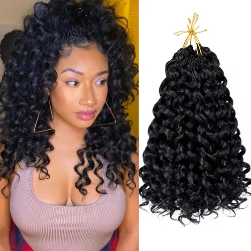 Miniatura 22 de 7 paquetes de cabello rizado de ganchillo GoGo de 6 pulgadas, pelo corto, para mujeres, rizos de playa, trenzas de ganchillo de torsión profunda