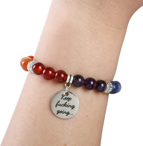 Miniatura 2 de Top Plaza Pulsera de cuentas de 7 chakras para yoga, reiki, cristales curativos, pulsera de cuentas de piedras preciosas de amistad, pulsera