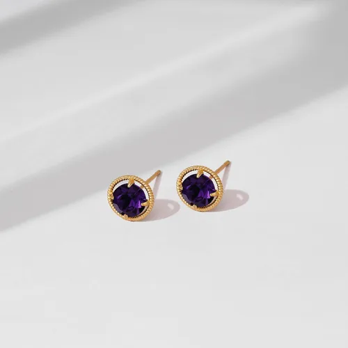 Miniatura 4 de Tienda Essentials 10k Gold Made with Infinite Elements Imported Crystal Birthstone Stud Earrings (previously Tienda Collection)