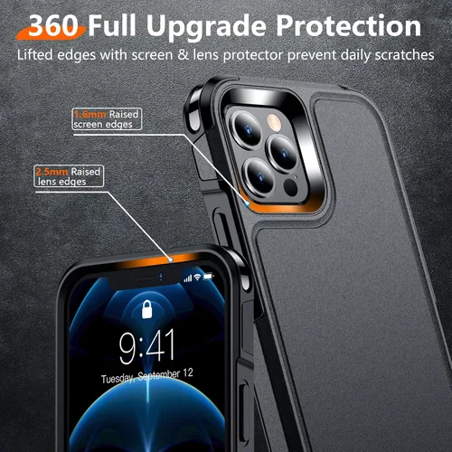 Miniatura 3 de Red2Fire - Funda para iPhone 12 Pro Max de 6.7 pulgadas, protección contra caídas de grado militar, antideslizante, resistente, cuerpo completo
