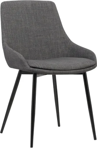 Armen Living Mia - Silla de comedor moderna contemporánea con patas de metal, altura del asiento de 19 pulgadas, color carbón