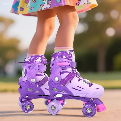 Miniatura 7 de 2PM SPORTS Patines de ruedas para niñas, niños y niños pequeños de 4 a 6, 5 a 8, 6 a 12, 8 a 12 años con ruedas iluminadas, patines ajustables