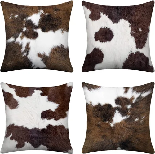 Miniatura 7 de Juego de 4 fundas de almohada con estampado de leopardo de 18 x 18 pulgadas para sofá, juego de 4 fundas de almohada cuadradas decorativas modernas