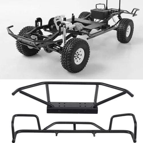 Miniatura 6 de Parachoques de coche RC, parachoques delantero trasero de metal para parachoques de oruga RC escala 1/10 con protección resistente para entusiastas
