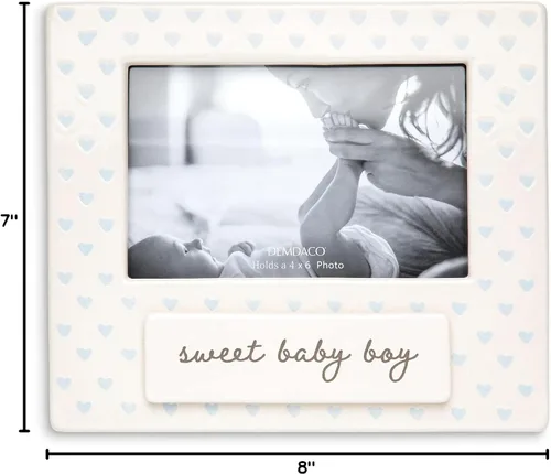 Miniatura 6 de DEMDACO Sweet Baby Frame - Colección Sweet Baby - Marco de fotos con colgador de estilo triángulo, azulejos de cerámica, decoración de exhibición