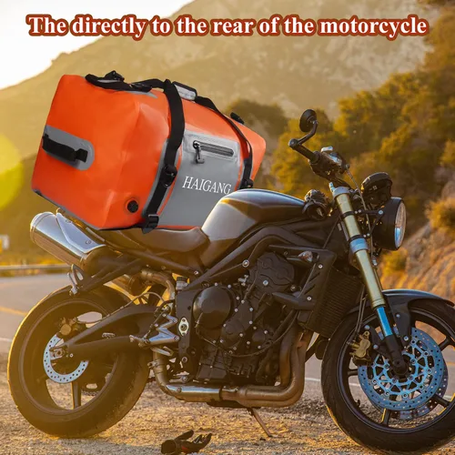 Miniatura 4 de Bolsa de lona impermeable de 70 L, bolsa seca de viaje, gran capacidad, correas y asas ajustables gruesas, cierre de cremallera, válvula de aire