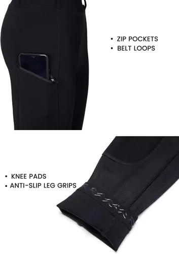 Miniatura 3 de Willit Mallas de equitación para mujer, pantalones de equitación ecuestre, pantalones de equitación, mallas escolares con bolsillos con cremallera