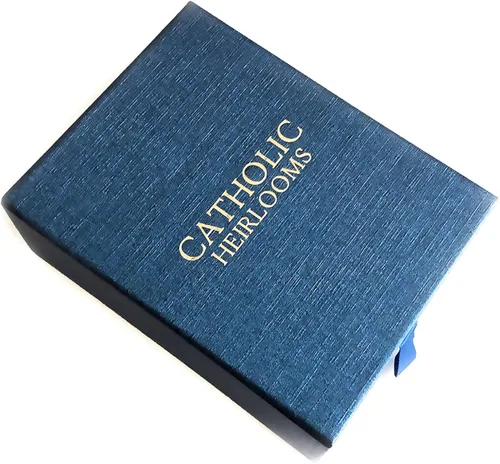 Miniatura 5 de Juego de rosario y pulsera de piedra y cristal Sagrado Corazón de Jesús en caja - Rosario Católico - Rosarios Catolicos - Regalos Católicos
